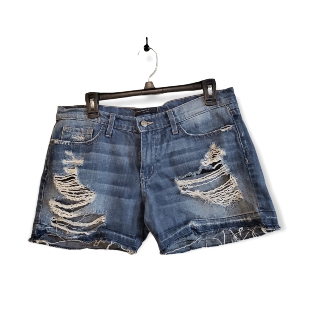 Flying Monkey Platinum Distressed Jean Shorts Size 28